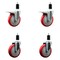 Service Caster 5'' Red Poly Swivel 1-3/8'' Expanding Stem Caster Set 2 Total Lock Brakes, 4PK SCC-EXTTL20S514-PPUB-RED-2-S-2-138 - alternate 1